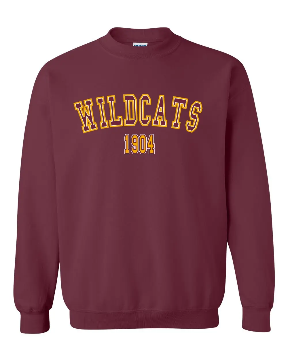  Maroon Wildcats Football Crewneck Sweatshirt