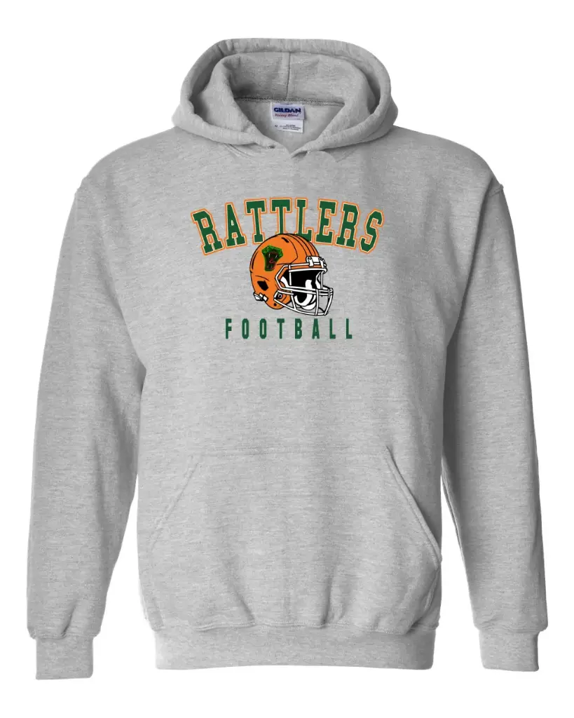 Gray Rattler Football Hoodie