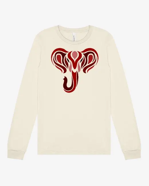 Crimson and Creme Elephant Long Sleeve