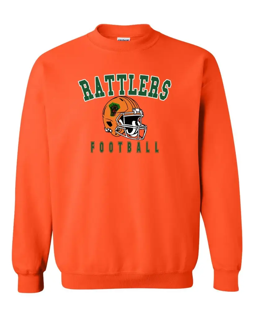 Orange Rattler Football Crewneck Sweatshirt