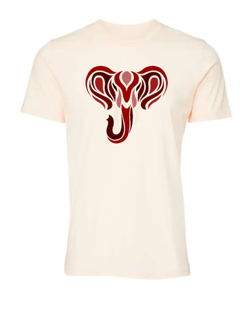 Crimson Elephant White Tee
