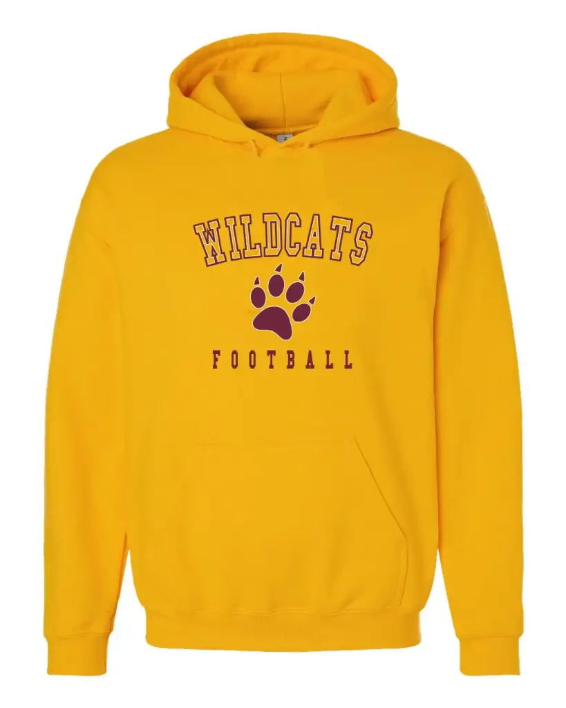 Gold Wildcats Football Hoodie