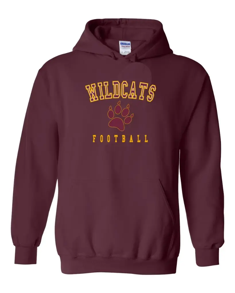 Maroon Wildcats Football Hoodie