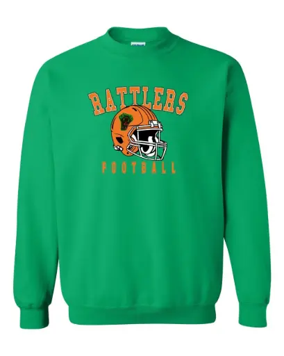 Green Rattler Football Crewneck Sweatshirt