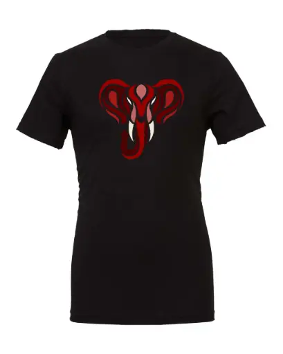 Crimson Elephant Black Tee