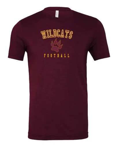 Maroon Wildcats Football T-Shirt