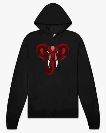 Crimson Elephant Black Hoodie